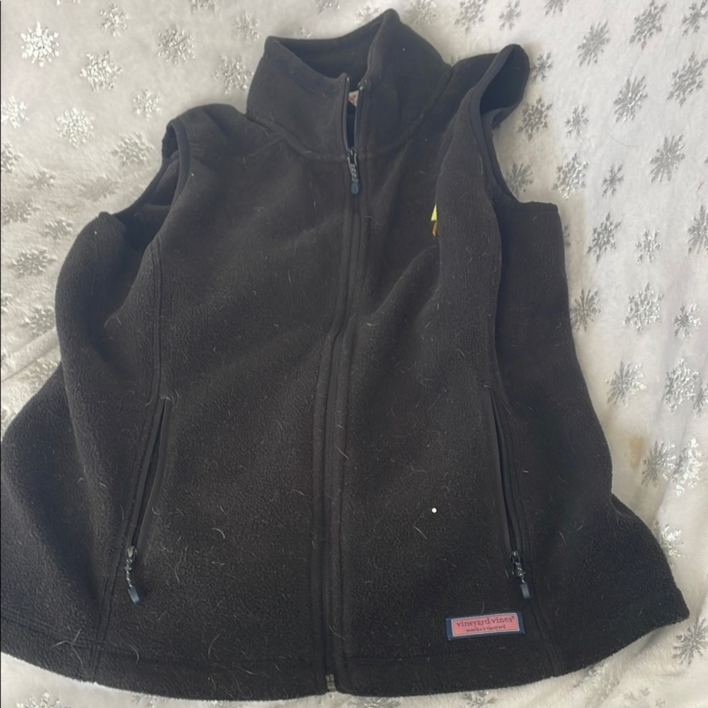 Vineyard Vines Black Fleece Vest